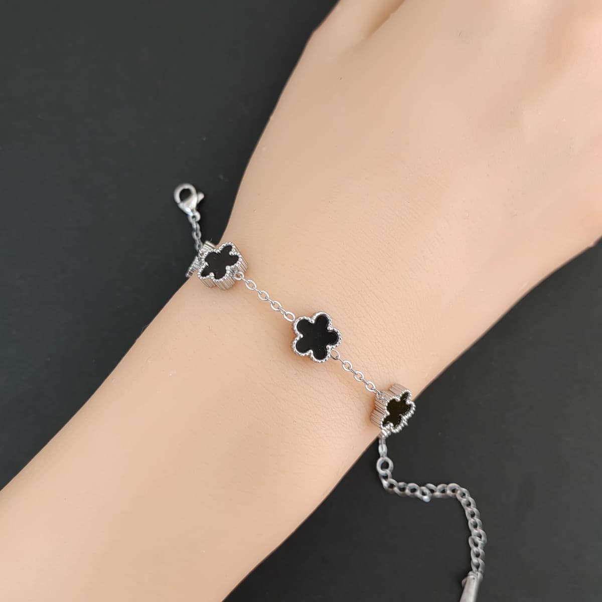 9MM Man Bracelets Double Sided Flowers Luxury Woman Bracelet Christmas Gifts Stainless Steel Bracelet Women Couple Clover