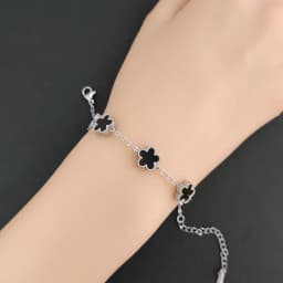 9MM Man Bracelets Double Sided Flowers Luxury Woman Bracelet Christmas Gifts Stainless Steel Bracelet Women Couple Clover