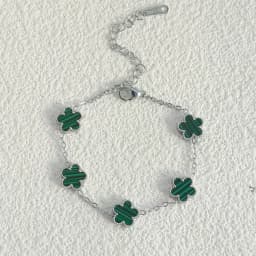 9MM Man Bracelets Double Sided Flowers Luxury Woman Bracelet Christmas Gifts Stainless Steel Bracelet Women Couple Clover