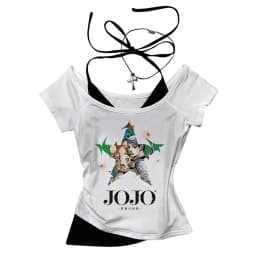 Jojo Bizarre Adventure crop top Aesthetic babydoll Streetwear shoujo girl style Fairy vintage cropped harajuku woman t-shirt