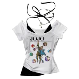 Jojo Bizarre Adventure crop top Aesthetic babydoll Streetwear shoujo girl style Fairy vintage cropped harajuku woman t-shirt
