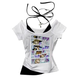 Jojo Bizarre Adventure crop top Aesthetic babydoll Streetwear shoujo girl style Fairy vintage cropped harajuku woman t-shirt