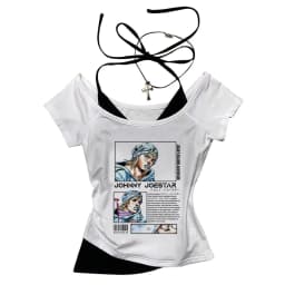 Jojo Bizarre Adventure crop top Aesthetic babydoll Streetwear shoujo girl style Fairy vintage cropped harajuku woman t-shirt