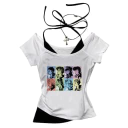 Jojo Bizarre Adventure crop top Aesthetic babydoll Streetwear shoujo girl style Fairy vintage cropped harajuku woman t-shirt