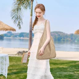 Women'S Crochet Foldable Woven Bag Summer Beach Handbag, Beautiful Hippie Knitted Bag Hollowed Out Retro Shoulder Bag
