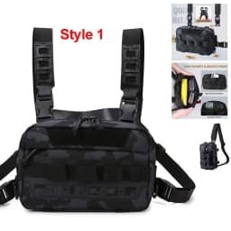 Fishing Chest Bag for Men, Molle Tactical Vest Backpack with Waist Strap Outdoor Climbing, Camping, Hiking Travel Gear  Storage