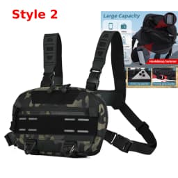 Fishing Chest Bag for Men, Molle Tactical Vest Backpack with Waist Strap Outdoor Climbing, Camping, Hiking Travel Gear  Storage