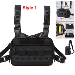 Fishing Chest Bag for Men, Molle Tactical Vest Backpack with Waist Strap Outdoor Climbing, Camping, Hiking Travel Gear  Storage