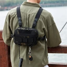 Fishing Chest Bag for Men, Molle Tactical Vest Backpack with Waist Strap Outdoor Climbing, Camping, Hiking Travel Gear  Storage
