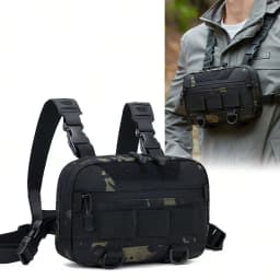 Fishing Chest Bag for Men, Molle Tactical Vest Backpack with Waist Strap Outdoor Climbing, Camping, Hiking Travel Gear  Storage