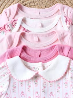 Girl Clothes 5PCS Baby Baby Girls Onesie Summer Cotton Fabric Short-Sleeved Jumpsuit Newborn Baby Clothes 0-9 Months
