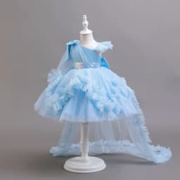 Kids' Lace Formal Dresses | Long Sleeve Ball Gown for Girls | Perfect for Christmas, Pageants & Gala Events