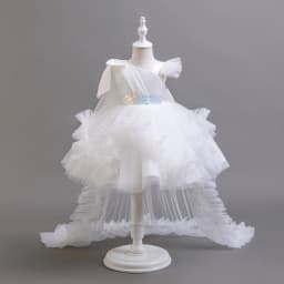 Kids' Lace Formal Dresses | Long Sleeve Ball Gown for Girls | Perfect for Christmas, Pageants & Gala Events