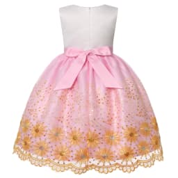 2025 Autumn and Winter New Children's Mesh Gold Sequins Embroidered Bow Tie Dress Princess Dress Skirt Wedding Birthday