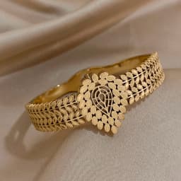 316L Stainless Steel Gold Color Cuff Bracelet for Women Exaggerated Leaves Waterdrop Chunky Bangles Bracelets Waterproof Jewelry