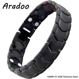 ARADOO Titanium Steel Magnetic Bracelet for Men Arrow Design Stainless Steel Minerals Wristband Jewelry Gifts