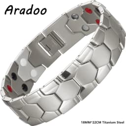 ARADOO Titanium Steel Magnetic Bracelet for Men Arrow Design Stainless Steel Minerals Wristband Jewelry Gifts