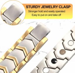 ARADOO Titanium Steel Magnetic Bracelet for Men Arrow Design Stainless Steel Minerals Wristband Jewelry Gifts
