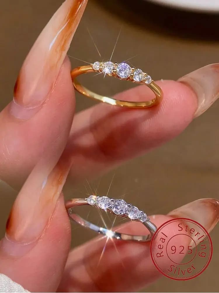 925 Sterling Silver Fashion Classic Gorgeous Shiny Zircon Ring For Women Engagement Wedding Luxury High Quality Fine Jewelry