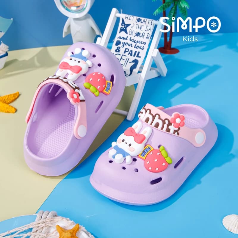 Children’s Garden Shoes Sandals Lightweight Anti-slip Hollow For Girls & Boys Cartoon Slip On Closed Toe Clogs Kids‘ Slippers