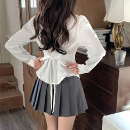 Korean Women Back Lace-Up Shirts Fashion All Match Slim Fit Turndown Collar Shirt Preppy Style School Uniform White Blouse Girl