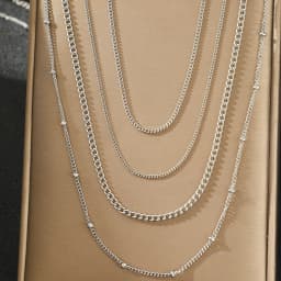 DOTIFI Stainless Steel Necklace Simple Fashion Four Layers Can Be Stacked Wear Collarbone Chain Commuter Personalized Jewelry