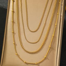 DOTIFI Stainless Steel Necklace Simple Fashion Four Layers Can Be Stacked Wear Collarbone Chain Commuter Personalized Jewelry