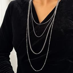 DOTIFI Stainless Steel Necklace Simple Fashion Four Layers Can Be Stacked Wear Collarbone Chain Commuter Personalized Jewelry