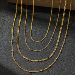 DOTIFI Stainless Steel Necklace Simple Fashion Four Layers Can Be Stacked Wear Collarbone Chain Commuter Personalized Jewelry