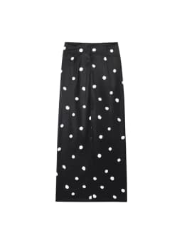 TFAFXY 2025 Polka Dot Skirt Women Wrap Ruched Midi Skirt Woman New Fashion Elegant Long Skirts For Women Party Skirts