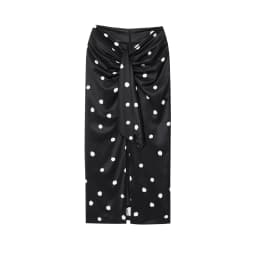 TFAFXY 2025 Polka Dot Skirt Women Wrap Ruched Midi Skirt Woman New Fashion Elegant Long Skirts For Women Party Skirts