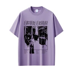 Crystal Castles Band T-shirt Men's Hip Hop Rock Oversized Short Sleeve T-shirts Men Women Vintage Electronic Punk Music T Shirts