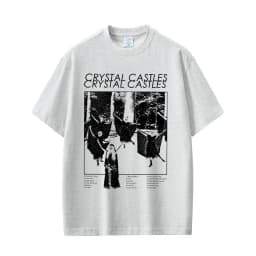 Crystal Castles Band T-shirt Men's Hip Hop Rock Oversized Short Sleeve T-shirts Men Women Vintage Electronic Punk Music T Shirts