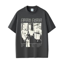 Crystal Castles Band T-shirt Men's Hip Hop Rock Oversized Short Sleeve T-shirts Men Women Vintage Electronic Punk Music T Shirts