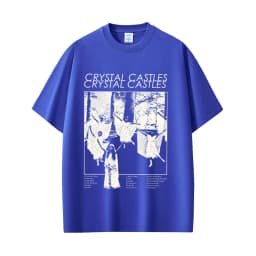 Crystal Castles Band T-shirt Men's Hip Hop Rock Oversized Short Sleeve T-shirts Men Women Vintage Electronic Punk Music T Shirts