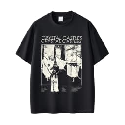 Crystal Castles Band T-shirt Men's Hip Hop Rock Oversized Short Sleeve T-shirts Men Women Vintage Electronic Punk Music T Shirts