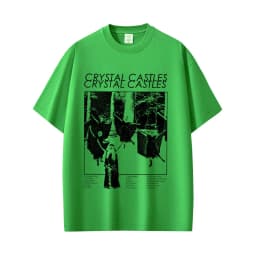 Crystal Castles Band T-shirt Men's Hip Hop Rock Oversized Short Sleeve T-shirts Men Women Vintage Electronic Punk Music T Shirts