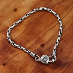 Simplicity Vintage S925 Sterling Silver Bracelet Snake Bone Chain Sculpture Petal Vajra Buckle Bracelet Jewelry Gift
