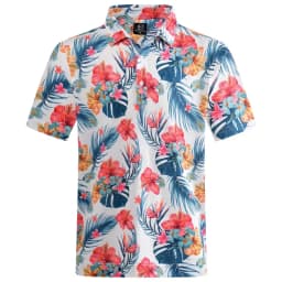Hawaiian Plants Polo Shirt Man Summer 3D Print Leaves Flower Short Sleeve Golf Polo Shirts Oversized Street Tops Shirt Clothes