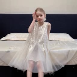 Children Clothing Korean 2026 Girls Summer New Tassel Pearl Vest Dress Little Girl Princess Mesh Dress Trend