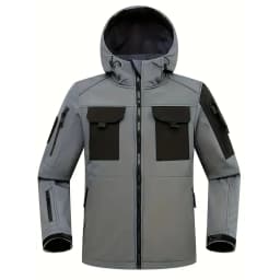 Men Lurker Shark Skin Soft Shell Tactical Jacket Waterproof Fleece Hooded Coat Hunt Clothes Outdoor New Solid Pocket Jacket Men
