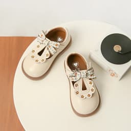 Cute Bow Leather Girls Shoes 2026 New T-strap Oxfords Spring Kids Soft Shoes For Girl School Children Princess Dress Shoes