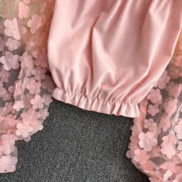 Flower Three-dimensional Decoration Slash Neck Long Sleeve Women's Blouse Shirt Korean Fashion Female Clothing Tops 2025 Summer