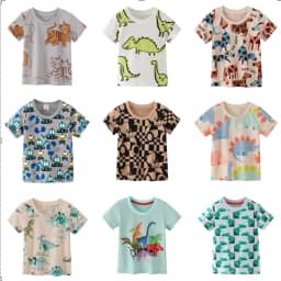 2025 Summer Children Boys T-shirts Cartoon Printed Short Sleeve Thin Cotton Baby Boys Shirts O-necck Versatile Kids Boys Tops