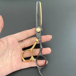 New Professional Japan 440C 6 '' Hair Cutting Scissors Flat Cutting Teeth Scissors Haircut Thinning Barber Haircutting Scissors