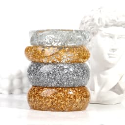 Exaggerated Acrylic Round Chunky Bangle Women Gold Color Glitter Resin Irregular Square Wide Hand Bracelet Trend Jewelry Gift