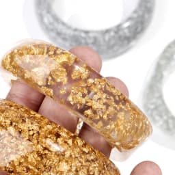 Exaggerated Acrylic Round Chunky Bangle Women Gold Color Glitter Resin Irregular Square Wide Hand Bracelet Trend Jewelry Gift
