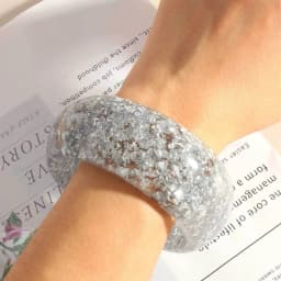 Exaggerated Acrylic Round Chunky Bangle Women Gold Color Glitter Resin Irregular Square Wide Hand Bracelet Trend Jewelry Gift