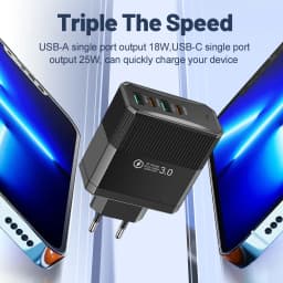 USB C Charger Muti 4 Ports PD Type C Fast Charging Quick Charge QC3.0 PD Wall Power Adapter for IPhone 16 Xiaomi Samsung Oneplus