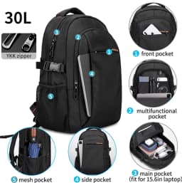 Heroic Knight Multifunctional Men Backpack Fit 15.6” Laptop Fashion Waterproof School Backpack USB Anti-Theft Travel Bag For Man